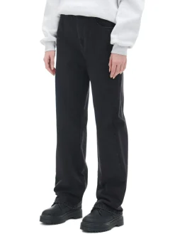 Clearance Czarne jeansy straight z efektem sprania Jeansy