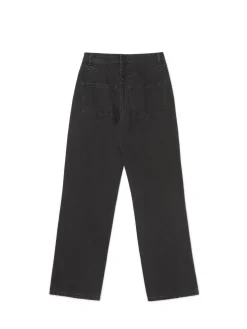 Clearance Czarne jeansy straight z efektem sprania Jeansy