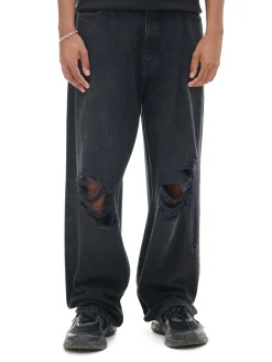 Discount Czarne jeansy super baggy Jeansy|Baggy