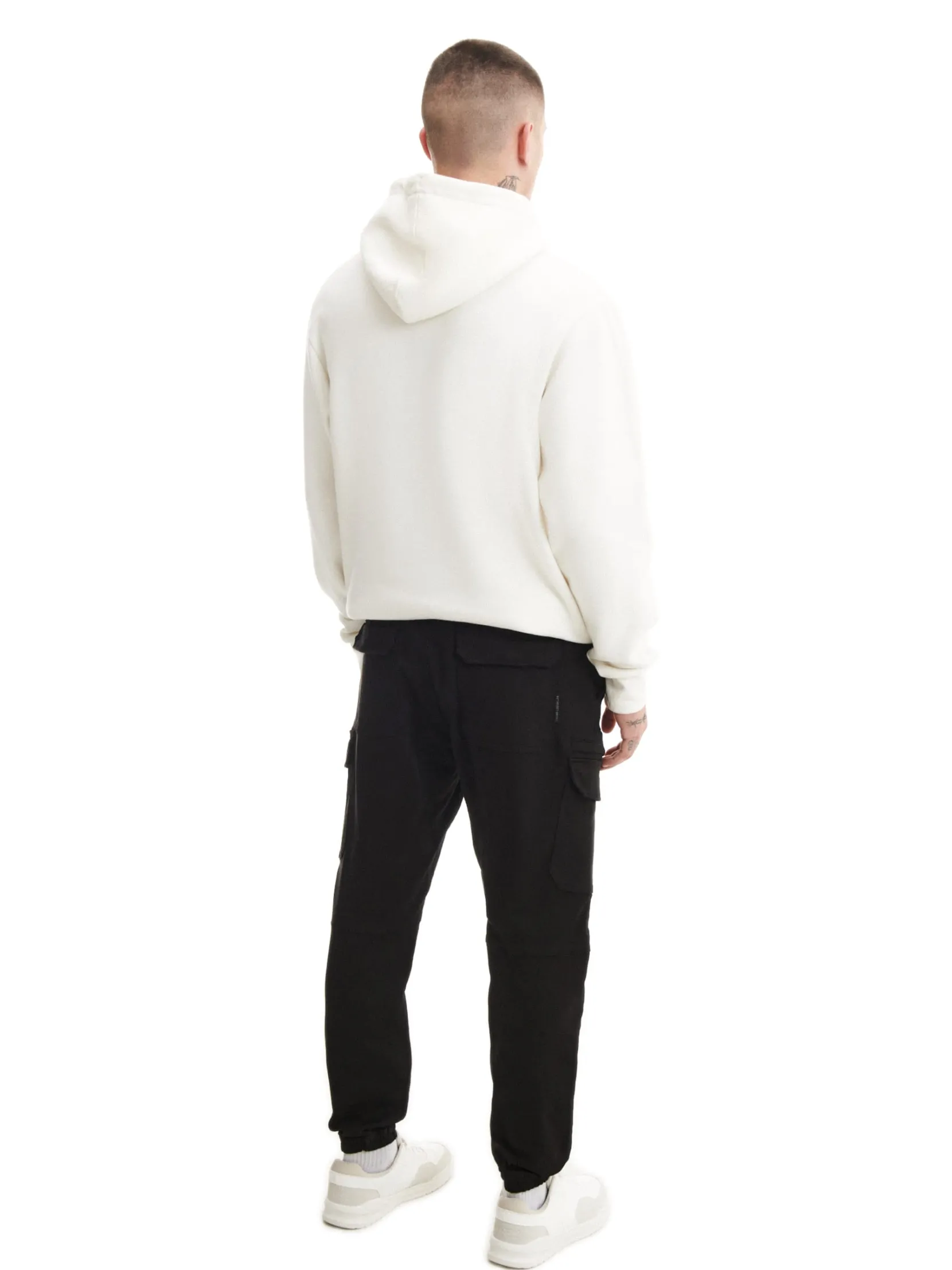 Outlet Czarne joggery basic z kieszeniami cargo Spodnie