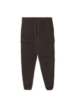 Outlet Czarne joggery basic z kieszeniami cargo Spodnie