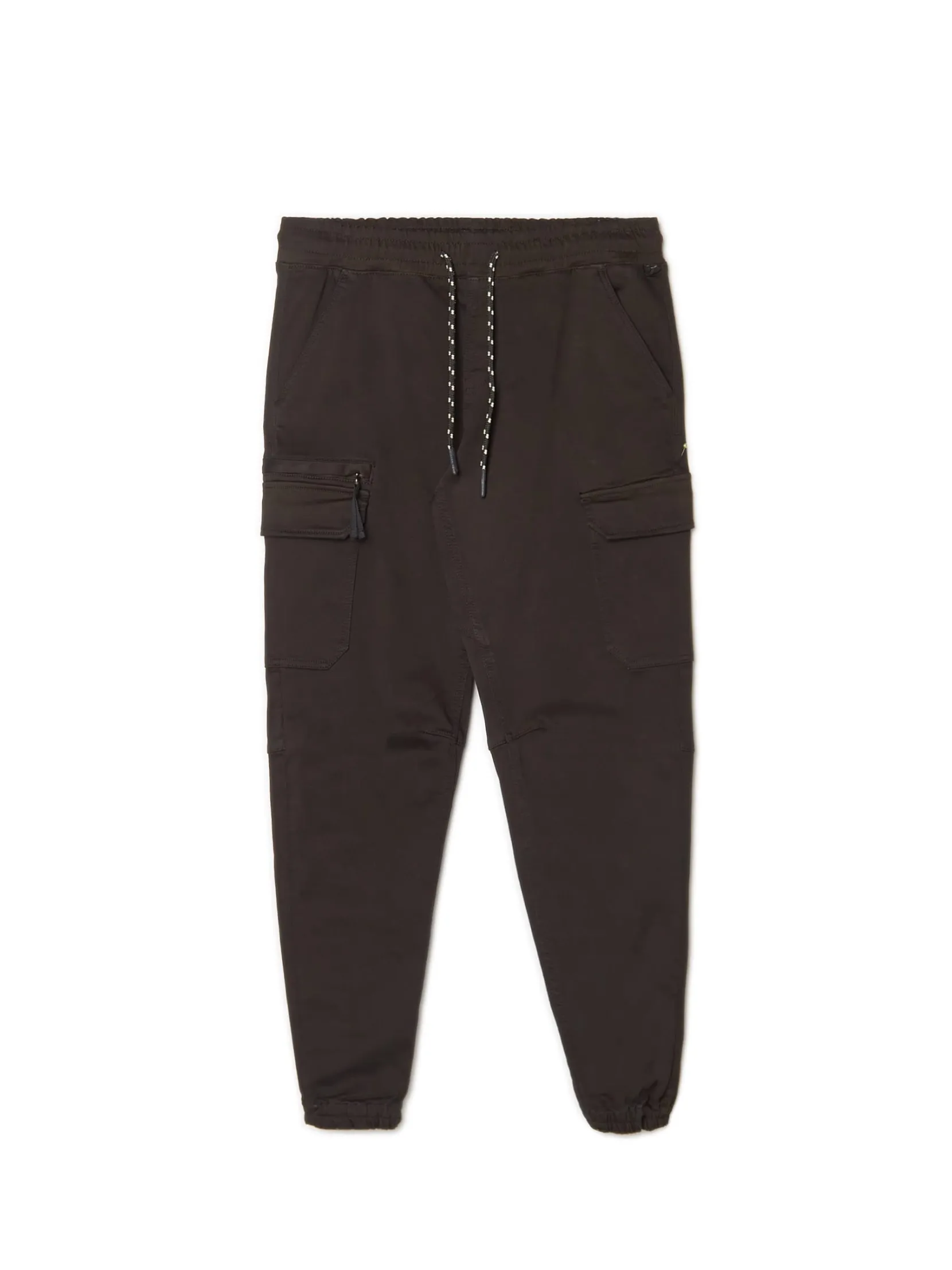 Outlet Czarne joggery basic z kieszeniami cargo Spodnie