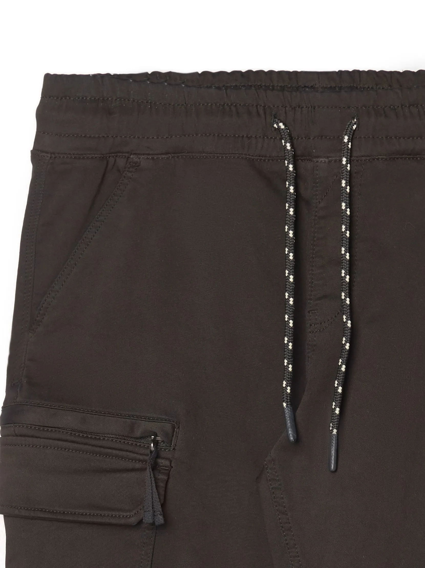 Outlet Czarne joggery basic z kieszeniami cargo Spodnie