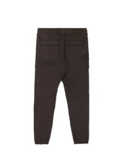 Outlet Czarne joggery basic z kieszeniami cargo Spodnie