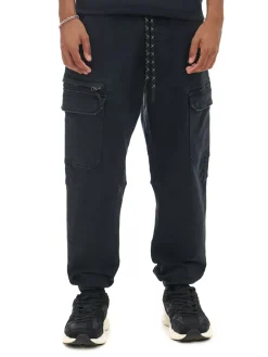 Fashion Czarne joggery cargo Spodnie