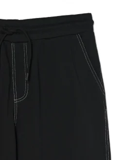 Sale Czarne joggery z białym przeszyciem Spodnie