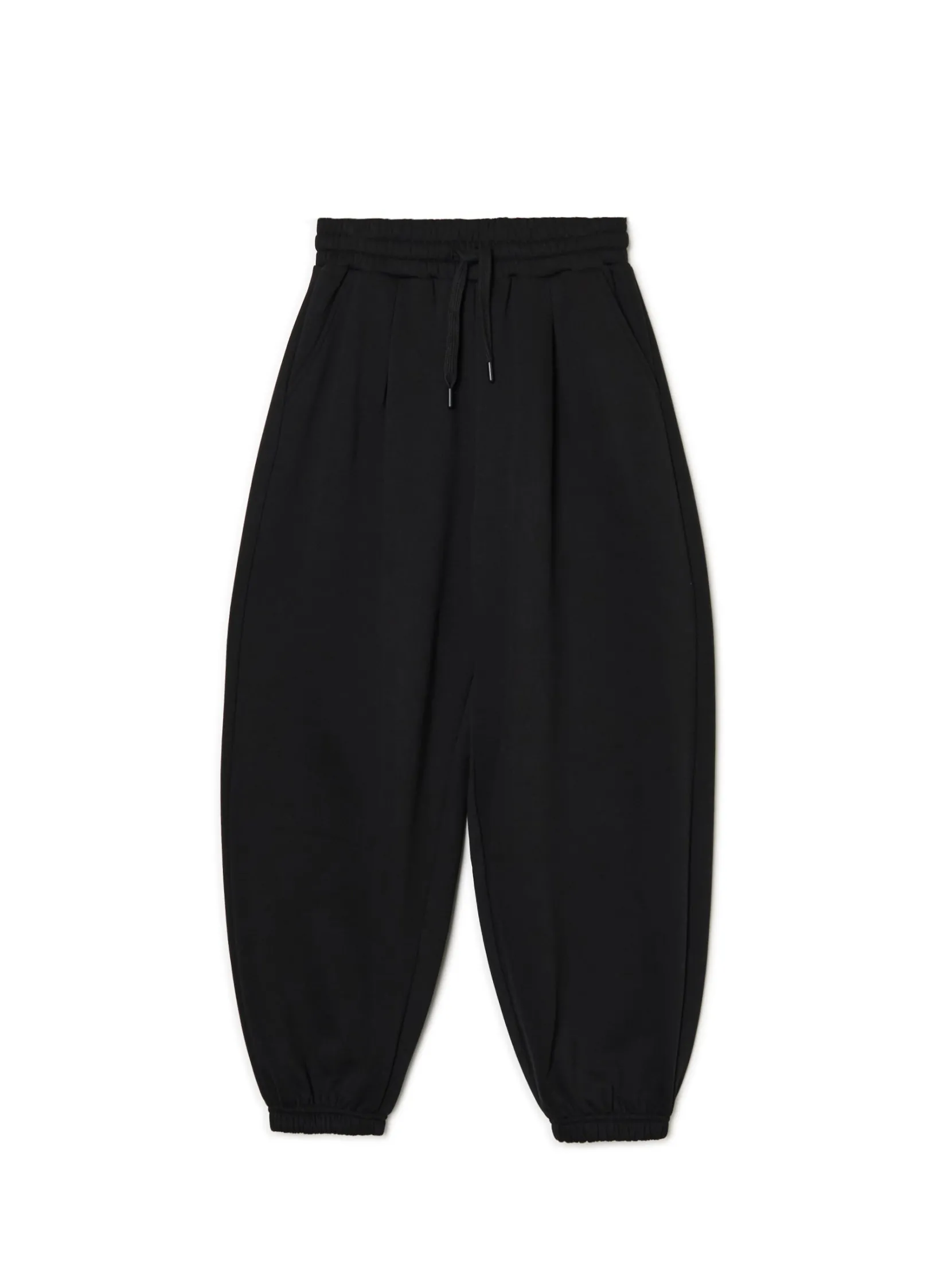 Fashion Czarne joggery z wysokim stanem Spodnie