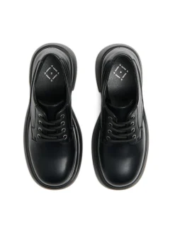 Discount Czarne loafersy z imitacji skóry Półbuty