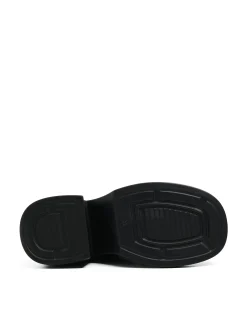 Discount Czarne loafersy z imitacji skóry Półbuty