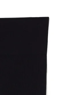 Sale Czarne prążkowane legginsy Spodnie