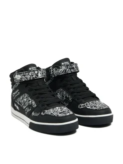 Fashion Czarne sneakersy z komiksowym nadrukiem Sneakersy|Za Kostkę