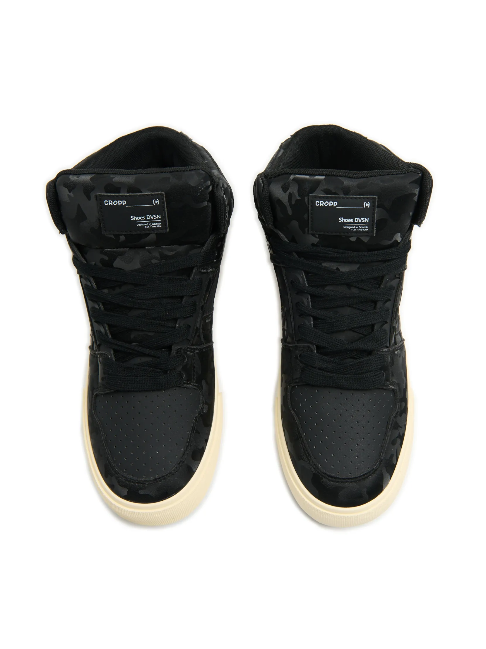 Outlet Czarne sneakersy z wysoką cholewką Sneakersy|Za Kostkę