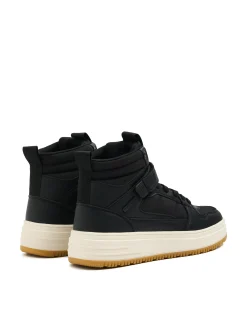 Outlet Czarne sneakersy za kostkę Sneakersy|Za Kostkę