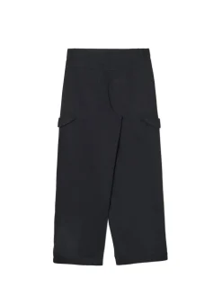 Discount Czarne spodnie baggy z diagonalu Spodnie