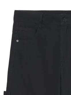 Discount Czarne spodnie baggy z diagonalu Spodnie