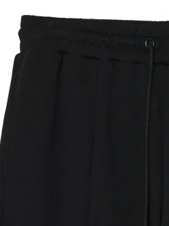 Fashion Czarne spodnie dresowe z zatrzaskami Spodnie
