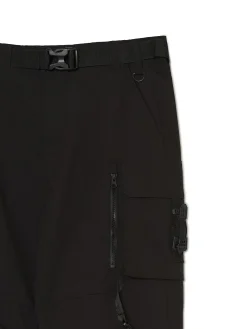 Outlet Czarne spodnie loose z paskiem Spodnie