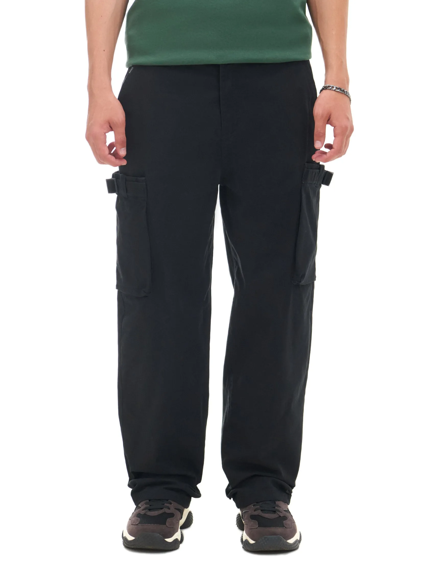 New Czarne spodnie loose z regulacją Spodnie