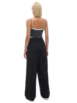 Outlet Czarne spodnie wide leg Spodnie
