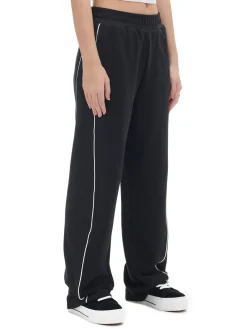 Fashion Czarne spodnie wide leg z wysokim stanem Spodnie