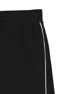 Fashion Czarne spodnie wide leg z wysokim stanem Spodnie