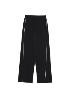 Fashion Czarne spodnie wide leg z wysokim stanem Spodnie