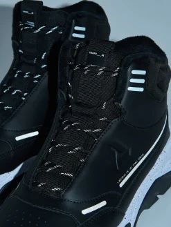 Sale Czarne wysokie sneakersy na zimę Sneakersy|Za Kostkę