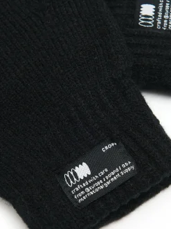 Outlet Czarne zimowe rękawiczki Rękawiczki|Basic