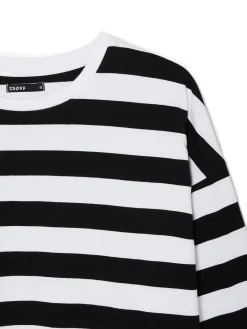 Clearance Czarno-biała bluzka w paski UNISEX Unisex|Unisex
