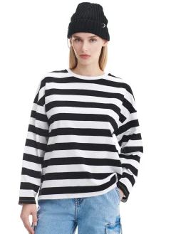 Clearance Czarno-biała bluzka w paski UNISEX Unisex|Unisex