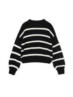 Discount Czarno-biały sweter z szerokim rękawem Swetry