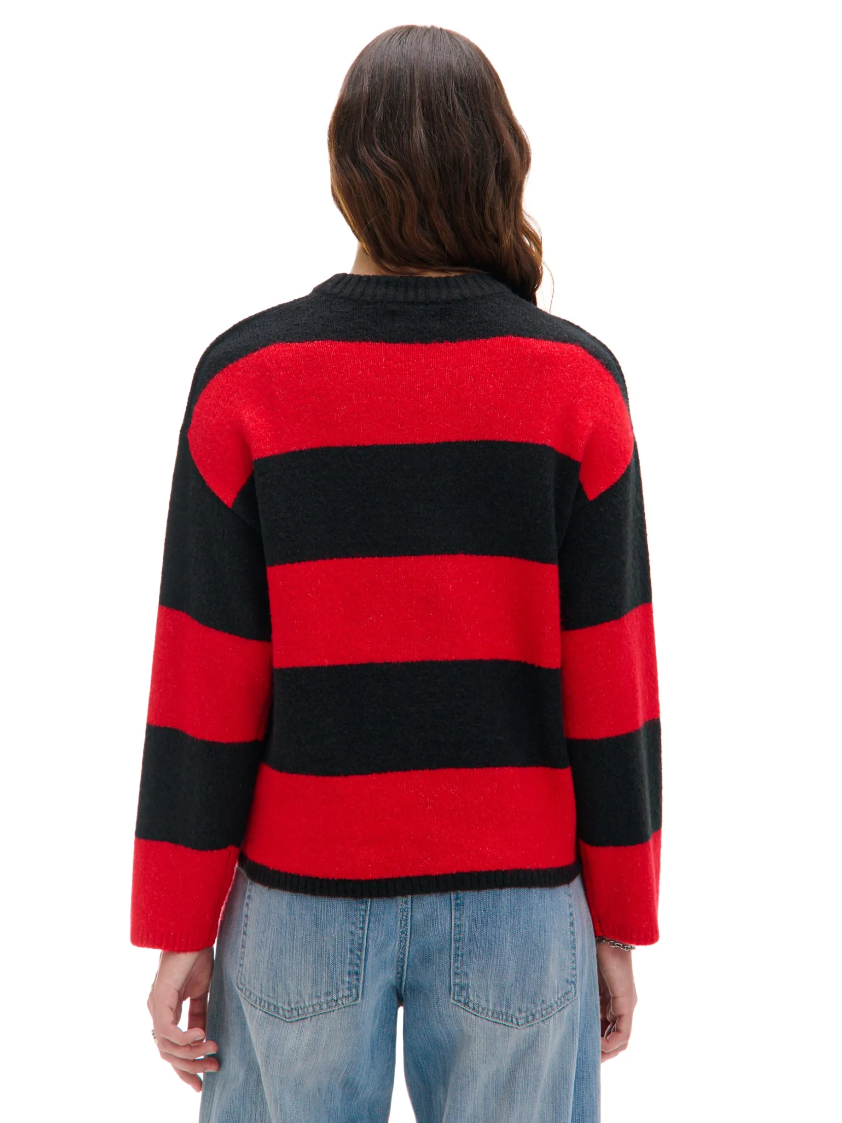 Sale Czarno- sweter w paski Swetry