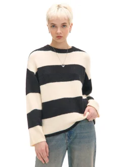 Hot Czarno- sweter w paski Swetry