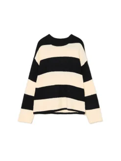 Hot Czarno- sweter w paski Swetry