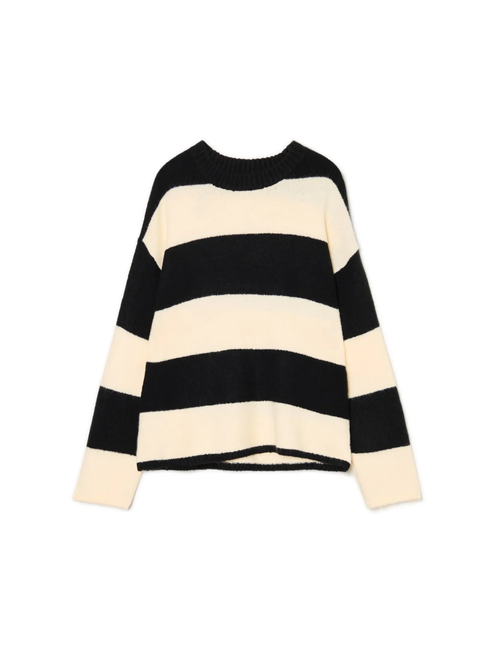 Hot Czarno- sweter w paski Swetry