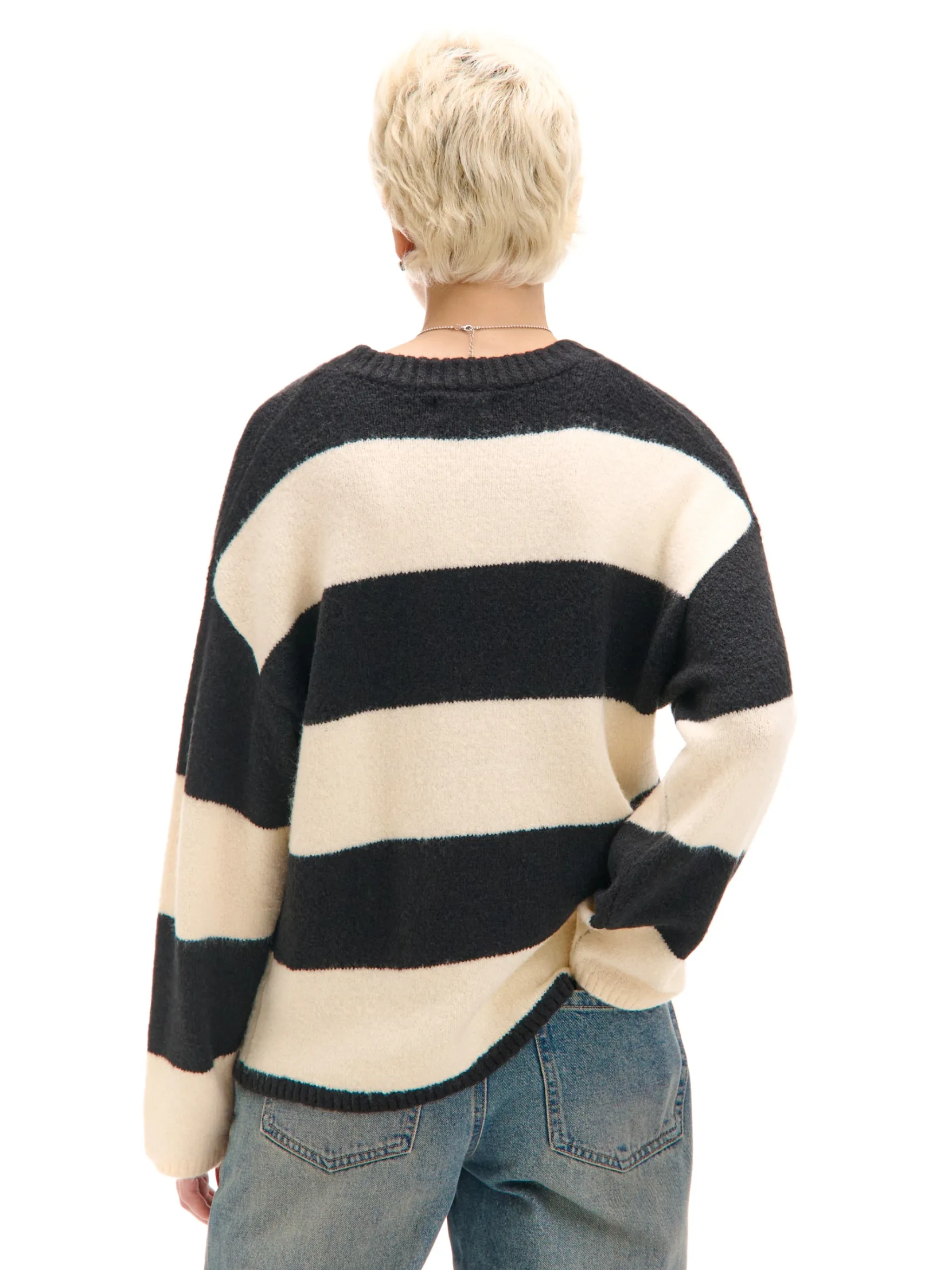 Hot Czarno- sweter w paski Swetry