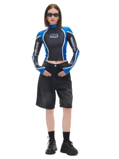 Clearance Czarno-niebieska koszulka longsleeve Baltic Games Koszulki, Topy