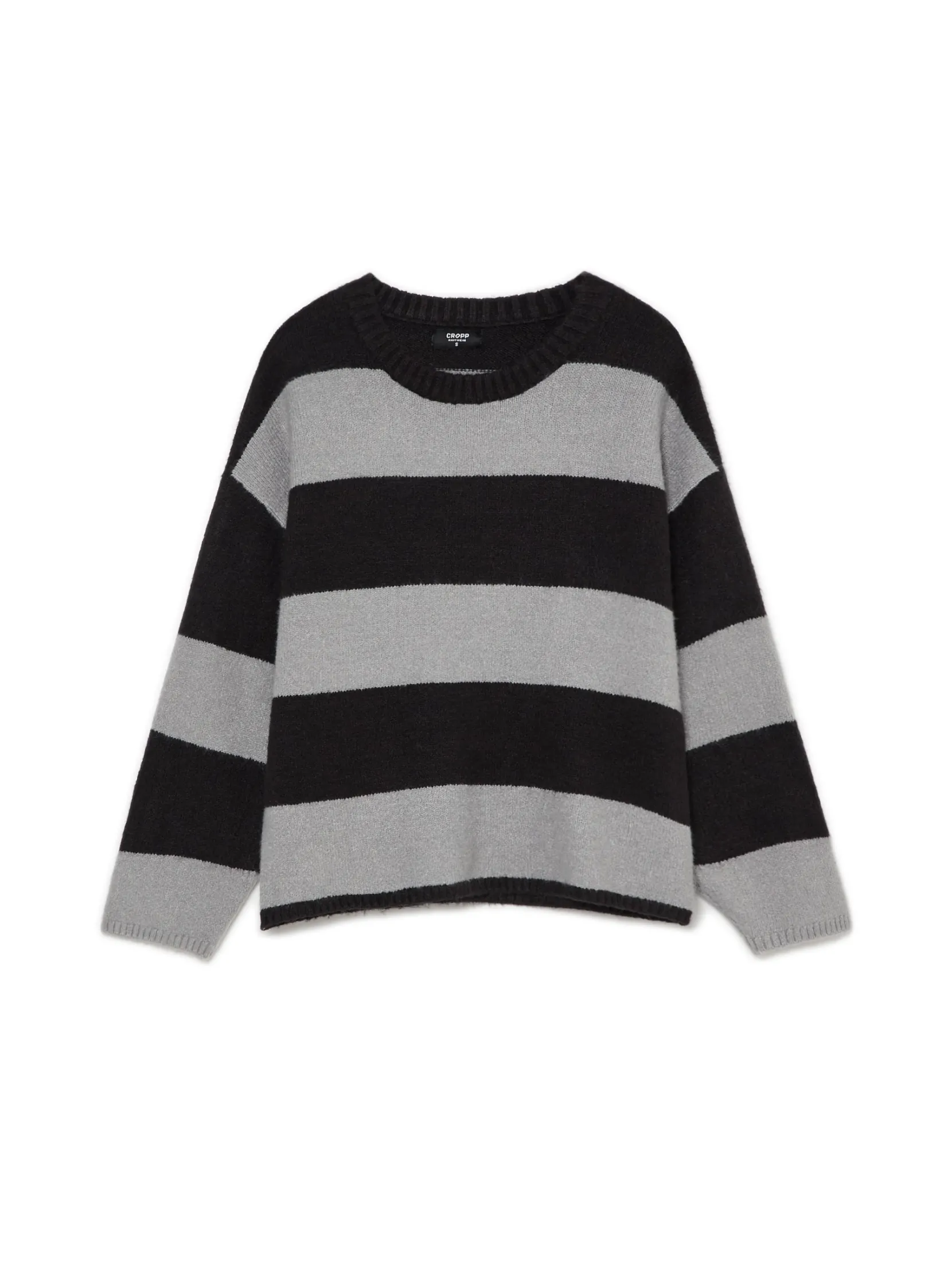 Fashion Czarno-szary sweter w paski Swetry