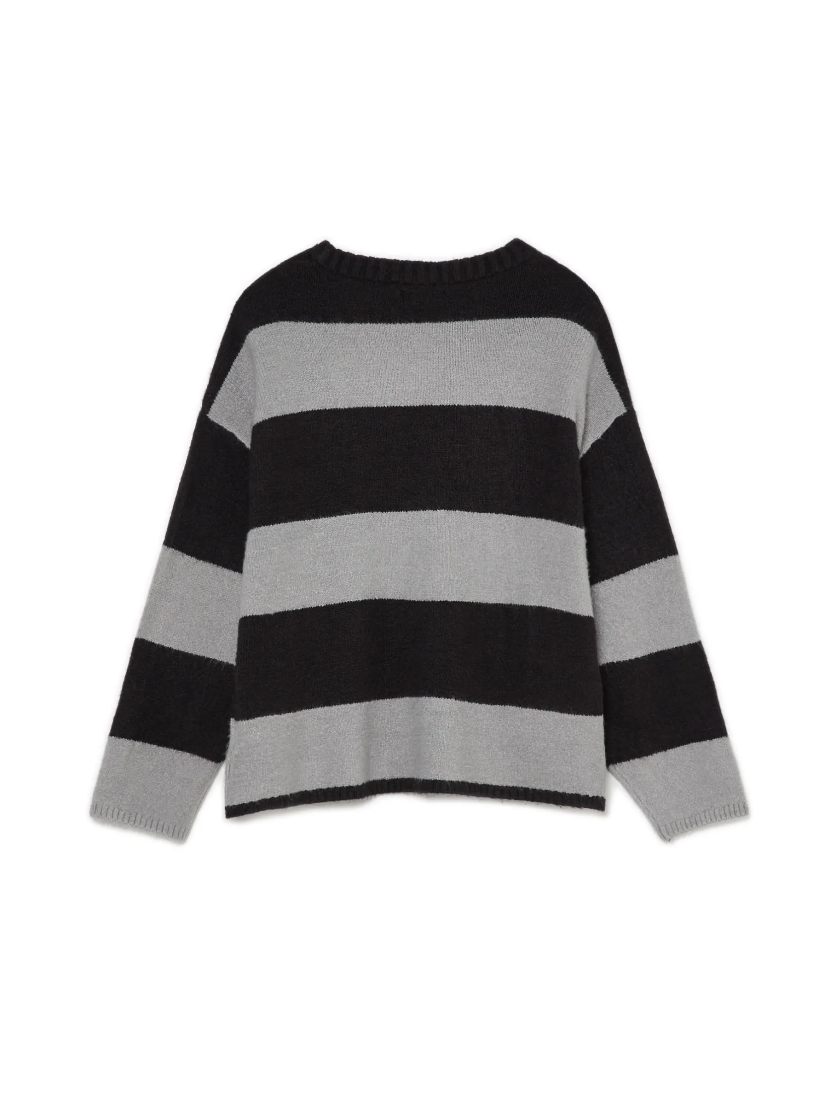Fashion Czarno-szary sweter w paski Swetry