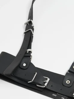 Clearance gorset z imitacji skóry Paski