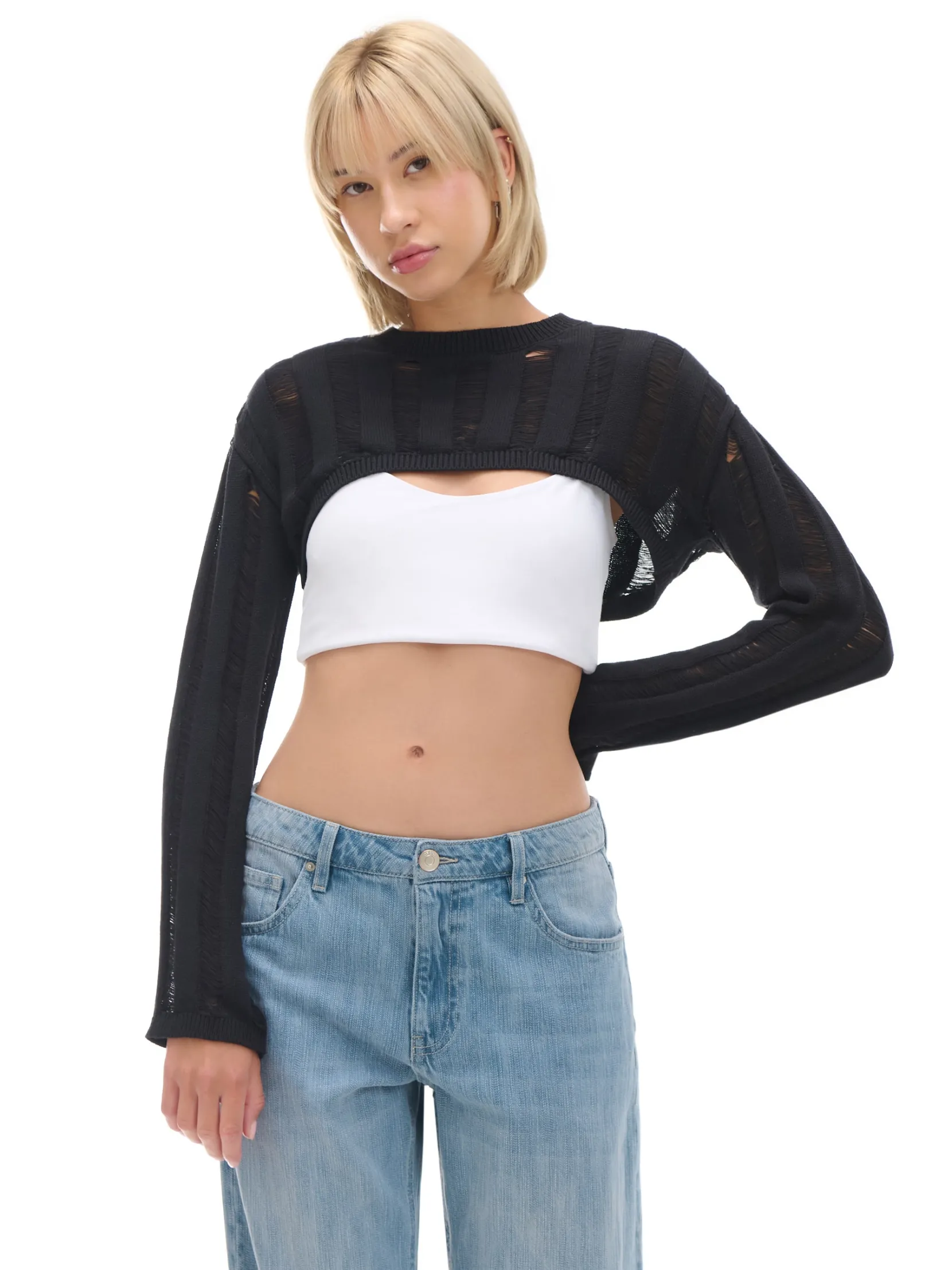 Clearance krótki sweter Swetry