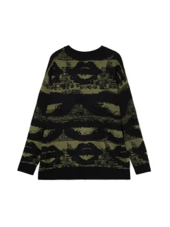 Discount Czarny sweter z artystycznym nadrukiem Swetry
