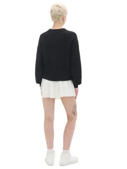 Outlet sweter z kontrastowym nadrukiem Swetry