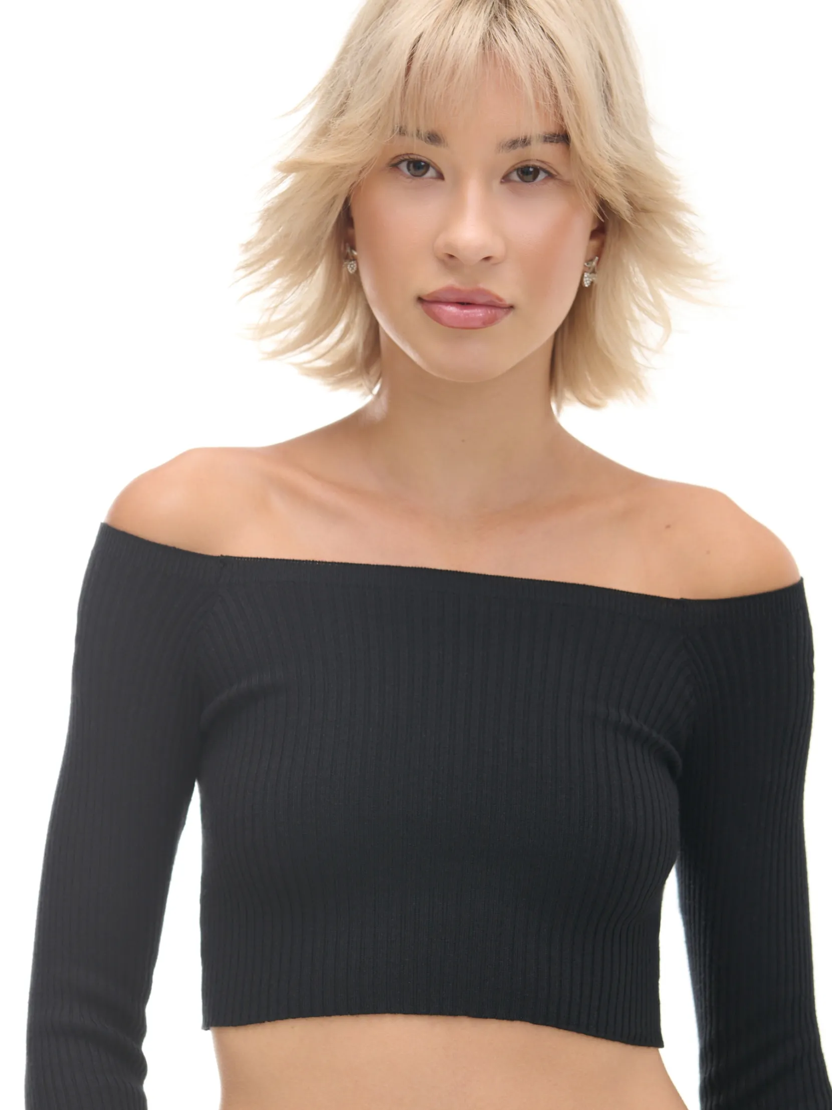 Discount sweter z odkrytymi ramionami Swetry