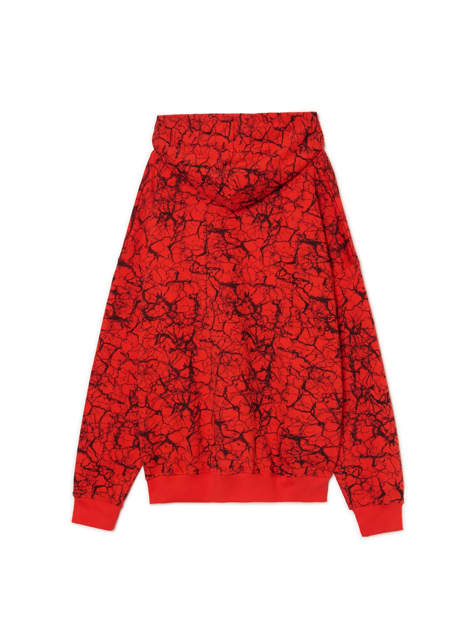 Fashion Czerwona bluza hoodie z nadrukiem all over Bluzy