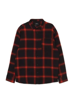 Clearance Czerwona flanelowa koszula w kratę Koszule