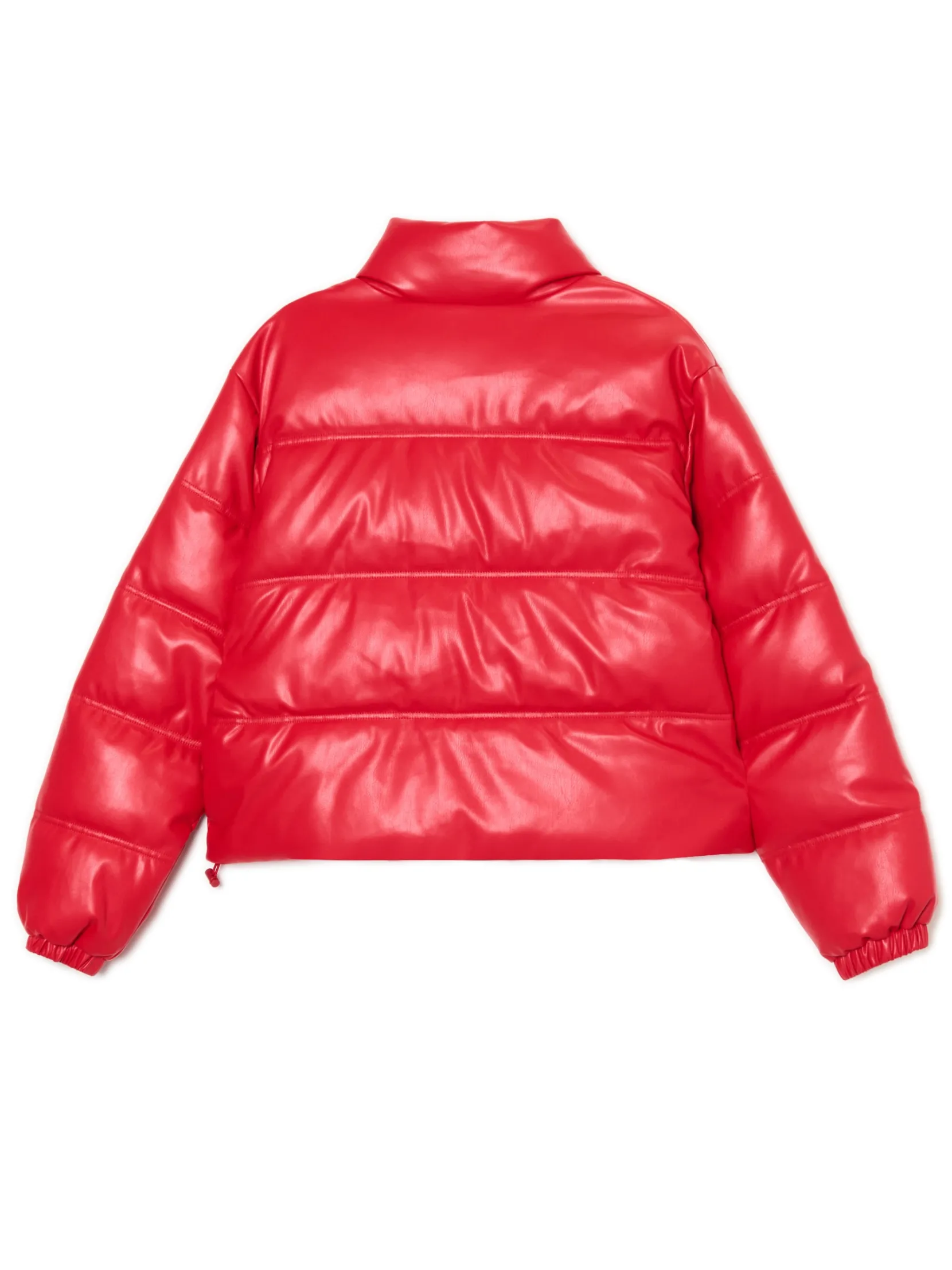 Best Czerwona kurtka puffer z efektem skóry Kurtki, Płaszcze