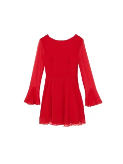 Fashion Czerwona sukienka mini z falbanami Sukienki, Kombinezony