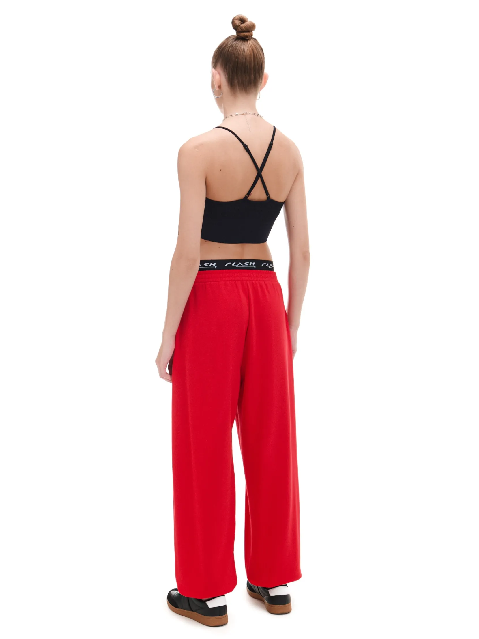 Fashion Czerwone dresowe joggery Spodnie