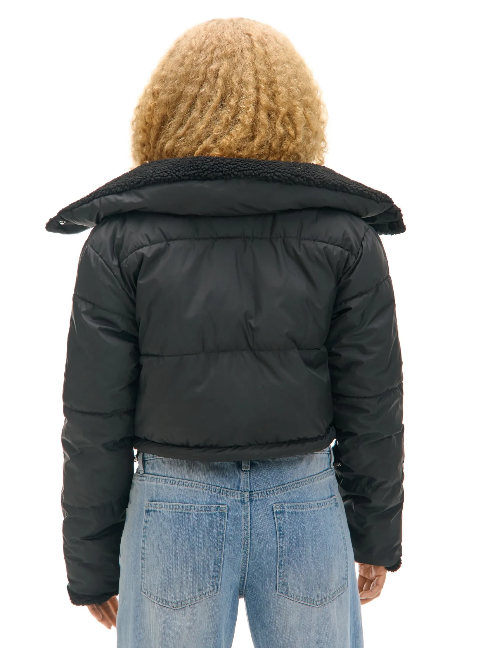 Discount Dwustronna czarna kurtka puffer Kurtki, Płaszcze